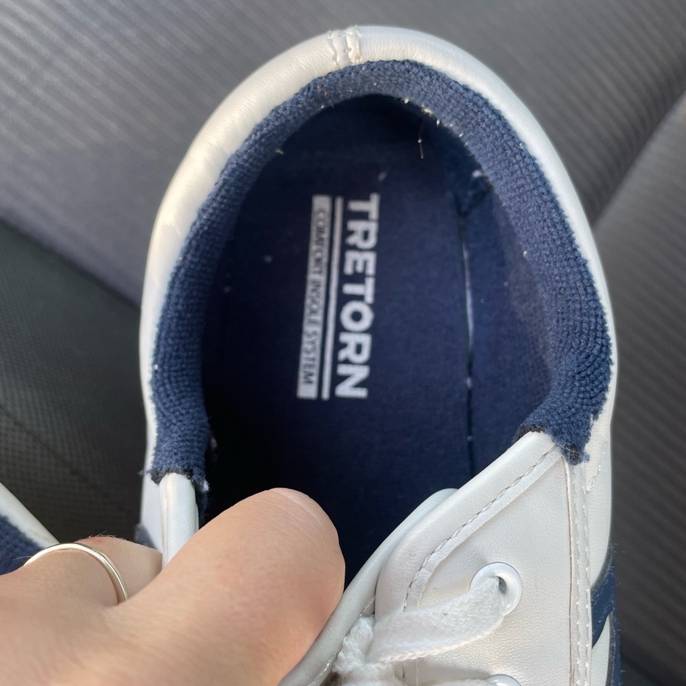 Tretorn Women's Nylite Canvas Original Sneakers Sz 7.5 White/Navy Anthropologie - Picture 7 of 7